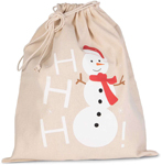 Snawman Christmas Bag - Natural