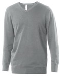 KARIBAN Mens V-neck Grey Melange