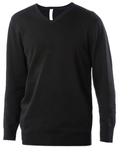 KARIBAN Mens V-neck Black